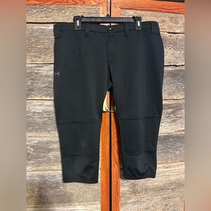 Under Armour Black Pants with Purple & Yellow Waistband Softball Size XL Kids